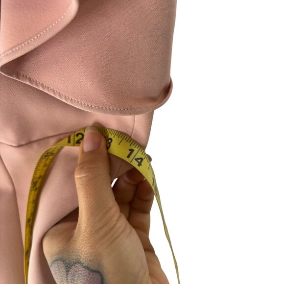 Bardot Dusty Pink Ruffle One Shoulder Knee Length Sheath Dress 6 Small - Picture 8 of 9